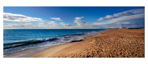 Palavas, La plage de Maguelone - Carte postale panoramique 10x23 cm - Photographe: Marianne Raous
